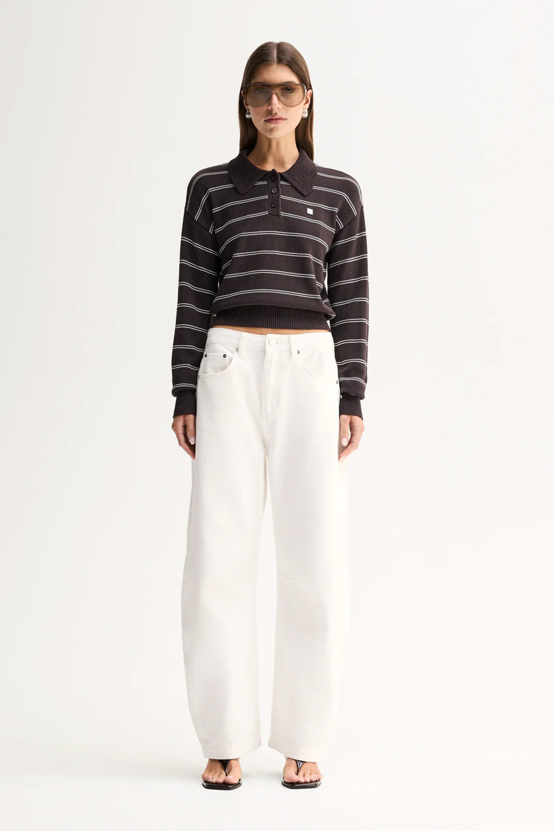 Irina Knit Jumper in Chocolate Stripe
