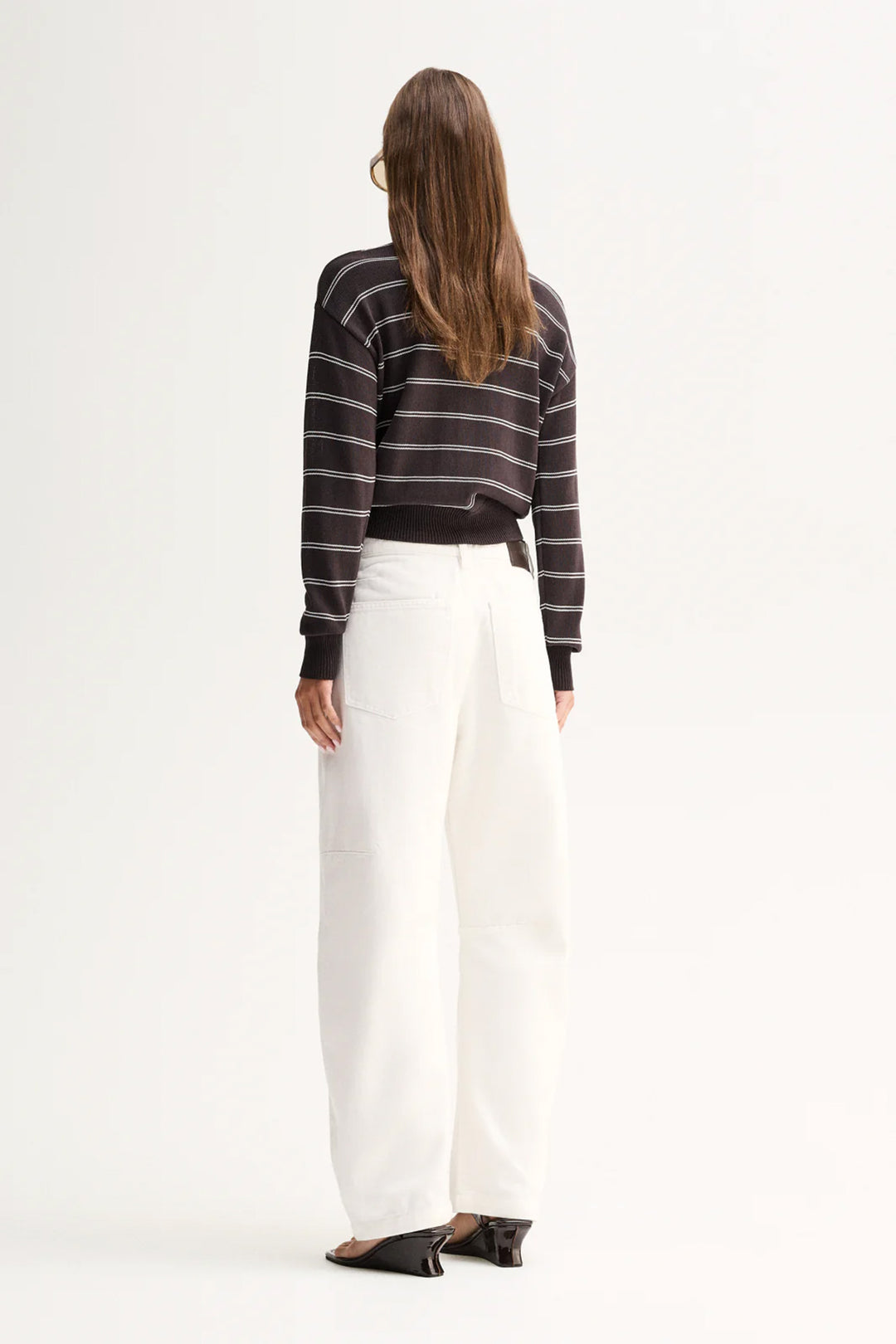 Irina Knit Jumper in Chocolate Stripe