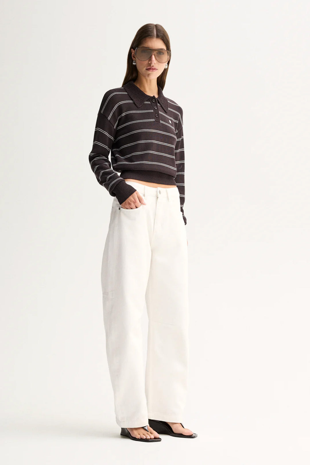 Irina Knit Jumper in Chocolate Stripe