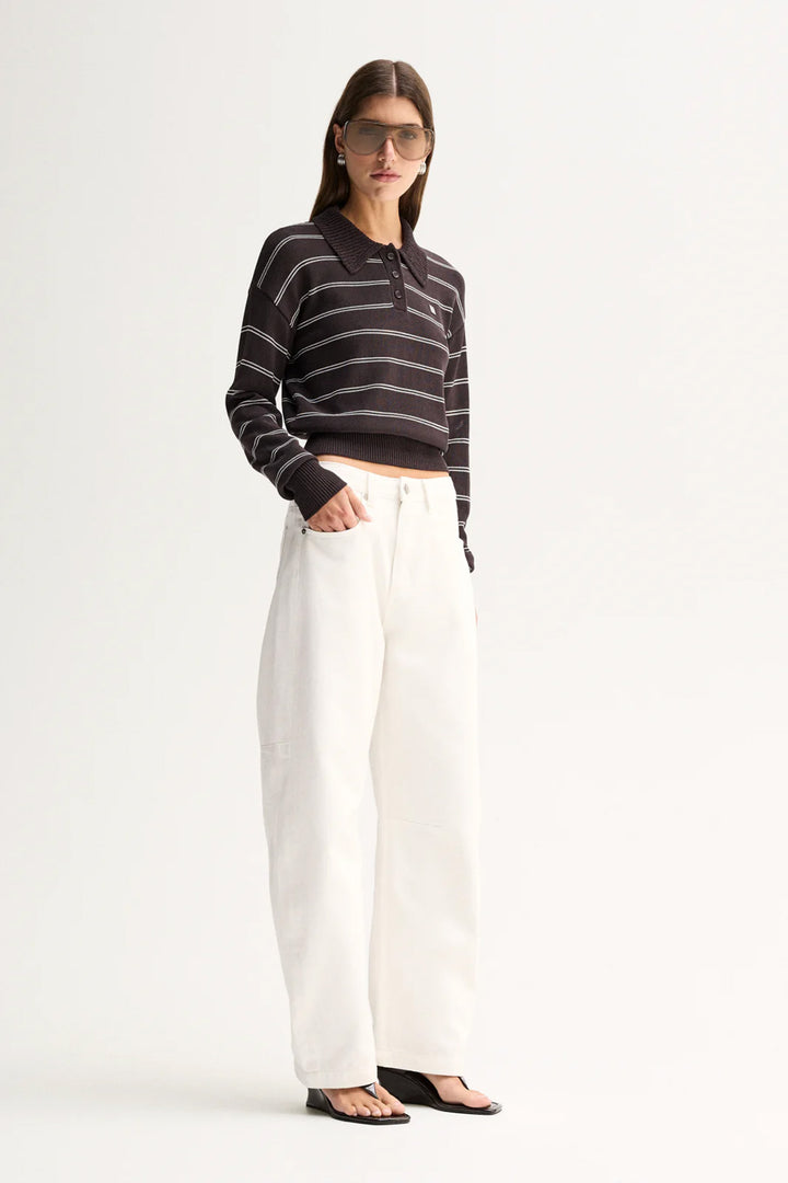 Irina Knit Jumper in Chocolate Stripe