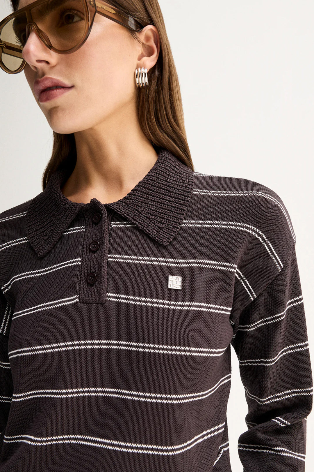 Irina Knit Jumper in Chocolate Stripe