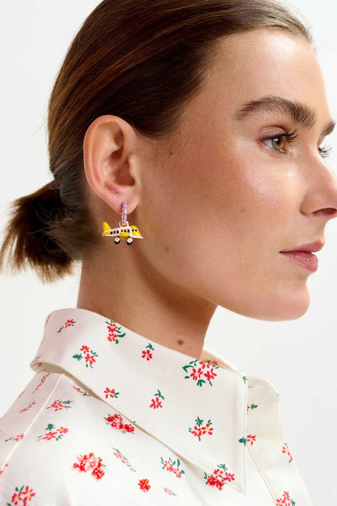 Irnaud Hoop Earrings - Plane & Heart