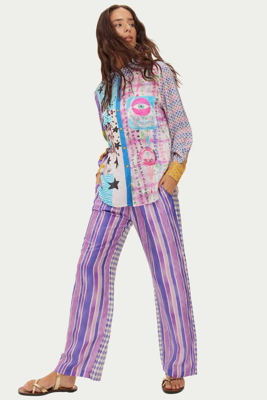 Isabel Printed Shirt in Runic Whisper