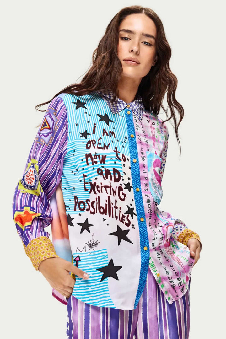 Isabel Printed Shirt in Runic Whisper