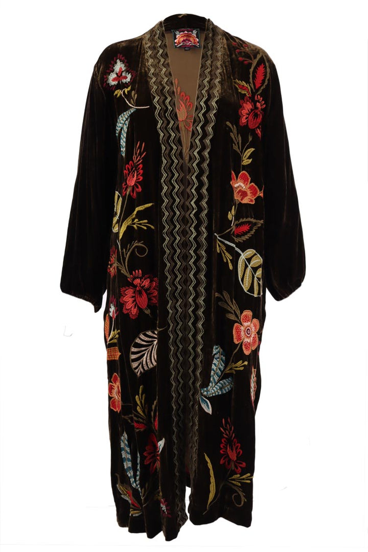Isabella Velvet Bishop Sleeve Kimono Coat