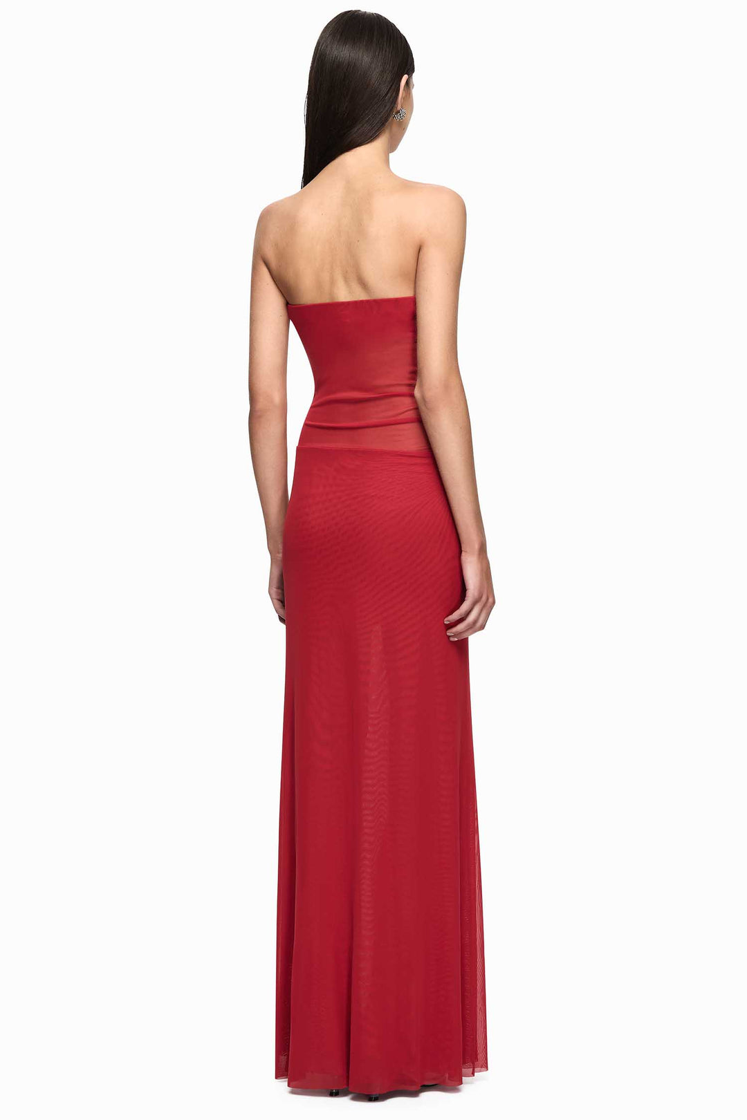 Isora Strapless Maxi Dress in Ruby Red