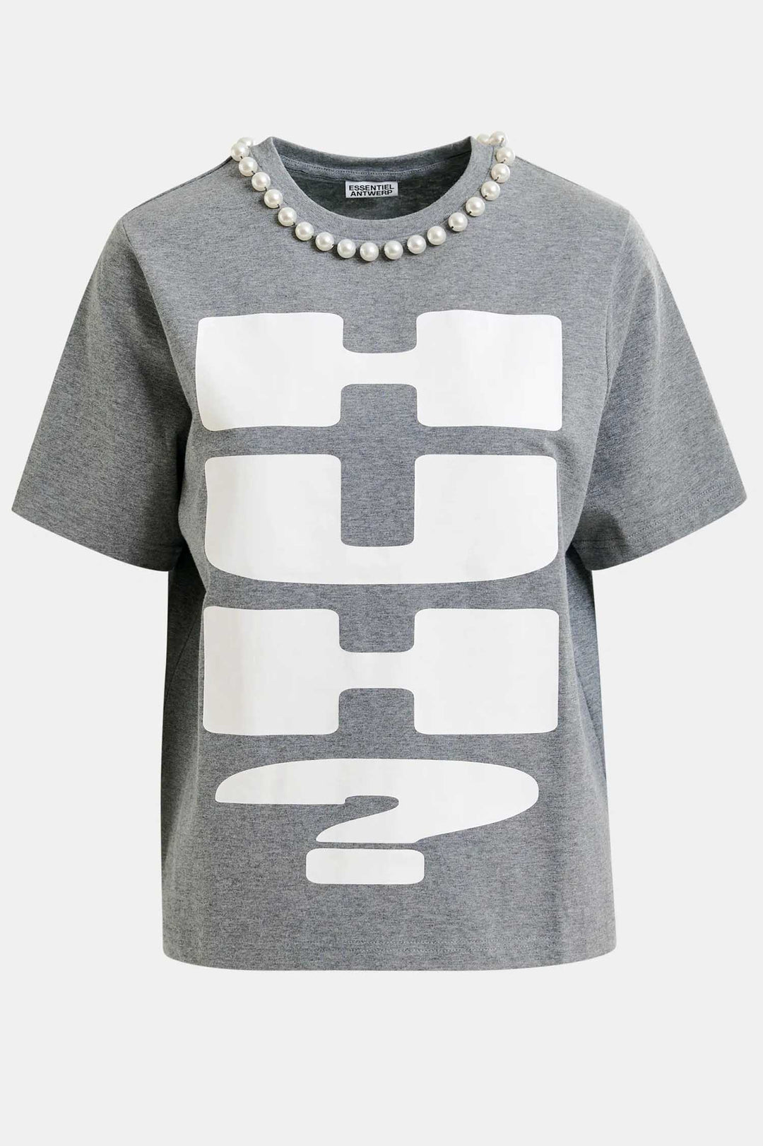 Isos HUH T-shirt w Pearl Beads in Shadow