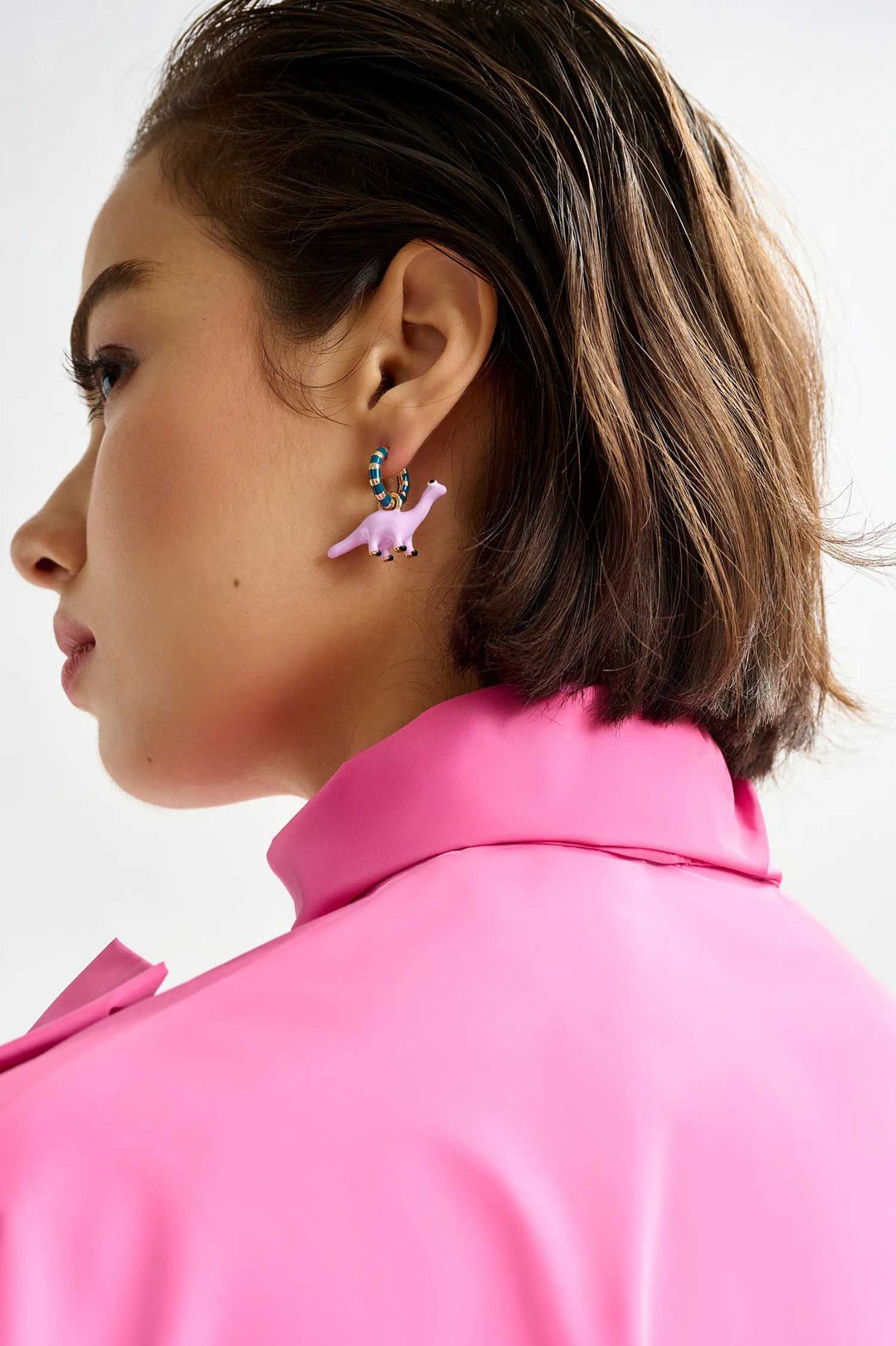 Istoli Hoop Earrings - Dinosaur & Strawberry