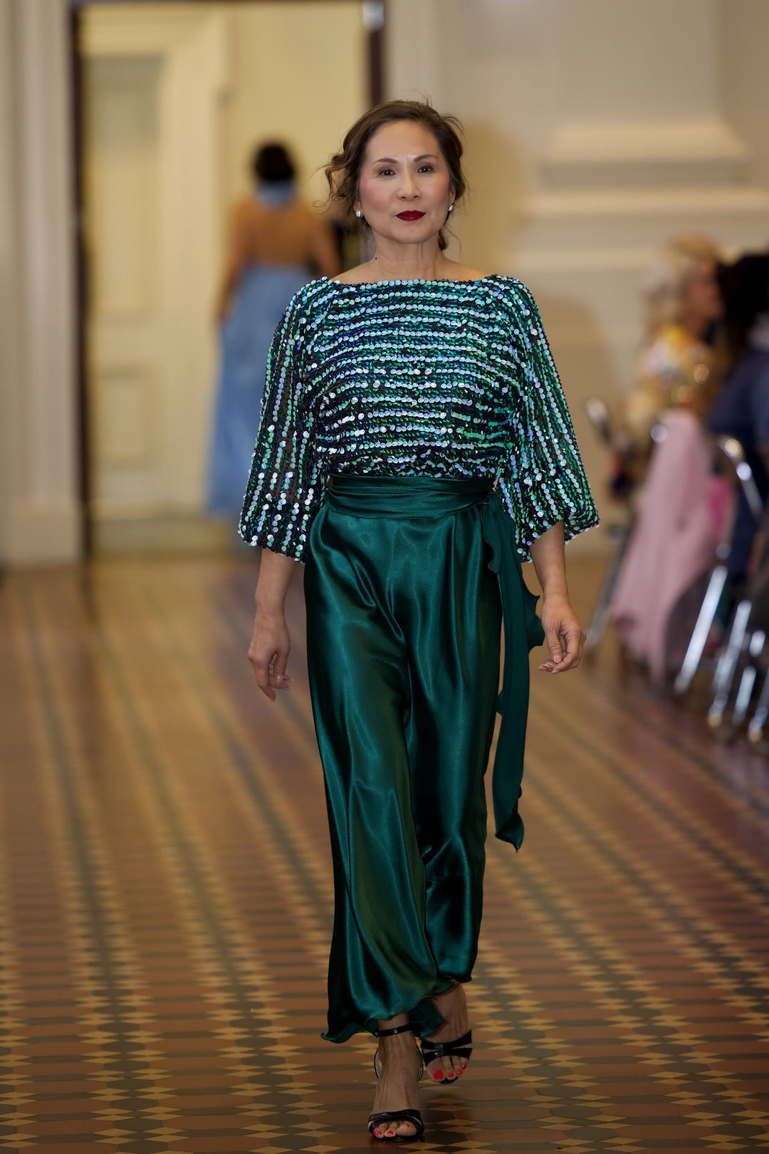 Rebekah Cocktail Dress in Green Peacock Sequin | Satin by Lucy Laurita Frockaholics at Momento Dezigns Rebekah Cocktail Dress in Green Peacock Sequin | Satin by Lucy Laurita Frockaholics at Momento Dezigns