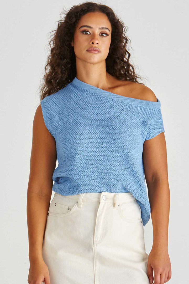 Jaci Knit Top in Blue
