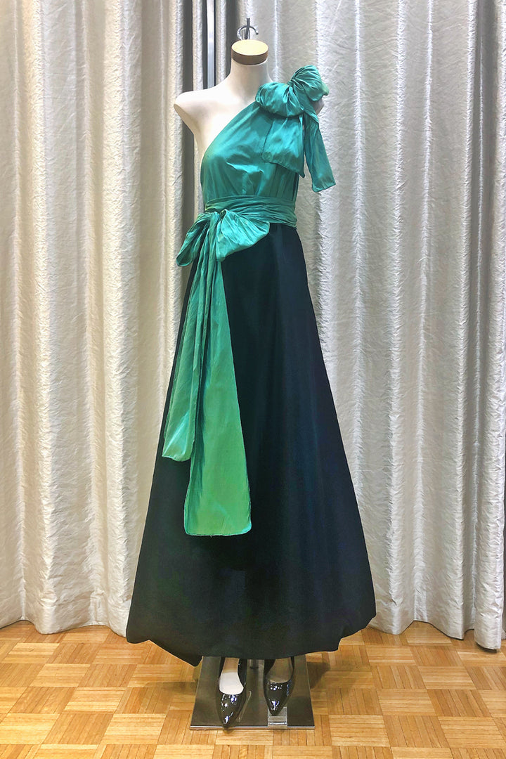 Jacinta Two-tone Bubble Gown in Emerald/Black