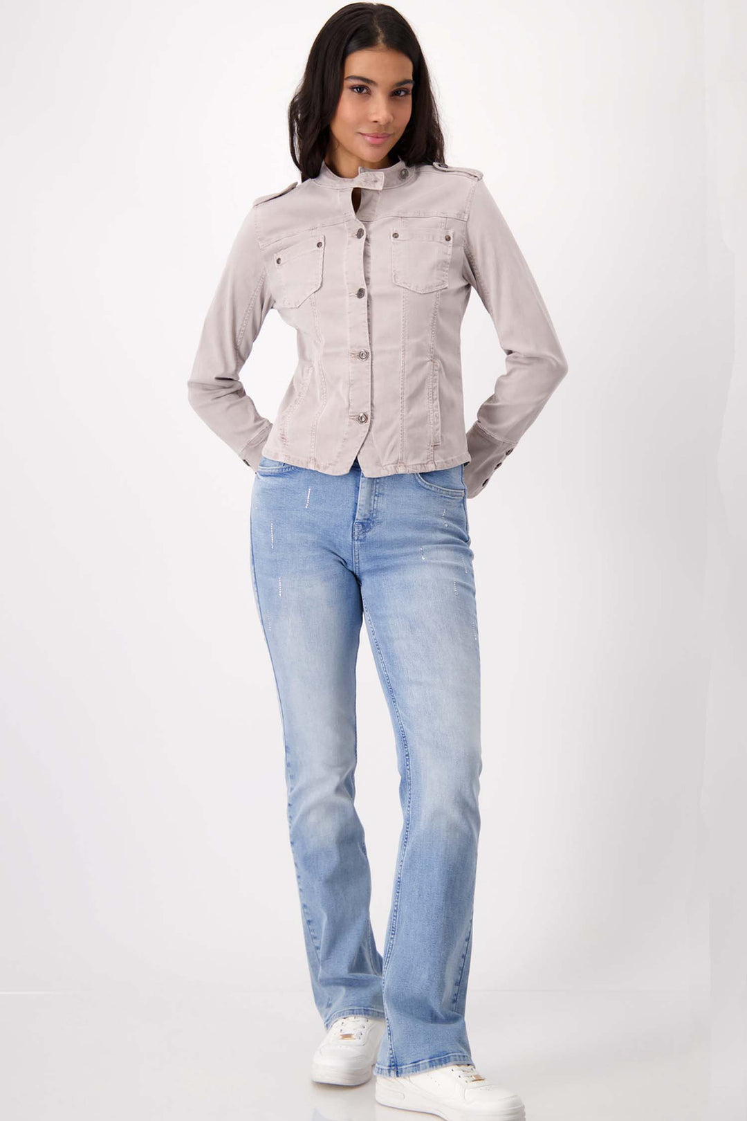 Jacket w Chest Pockets in Dark Linen