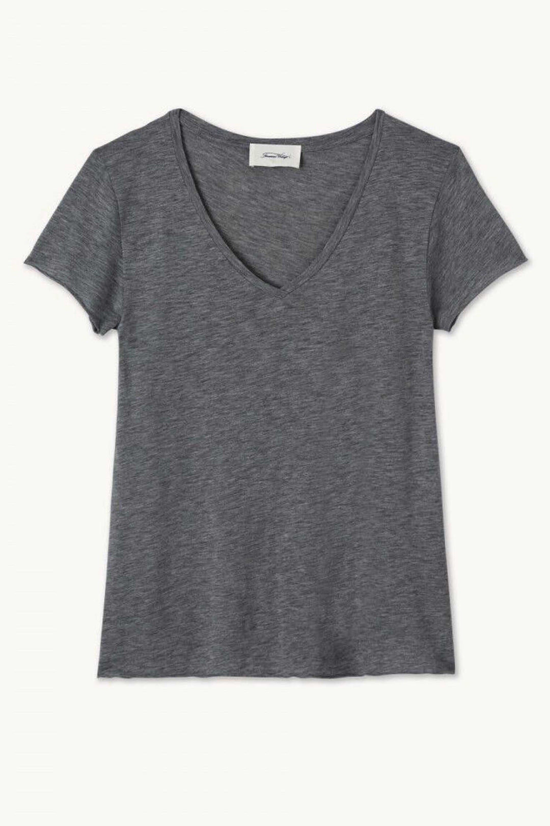 Jacksonville V-Neck SS T-Shirt in Charcoal Melange
