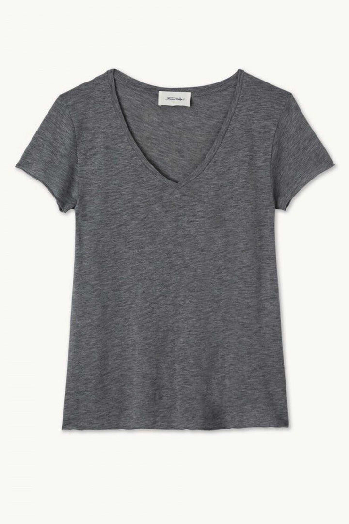 Jacksonville V-Neck SS T-Shirt in Charcoal Melange