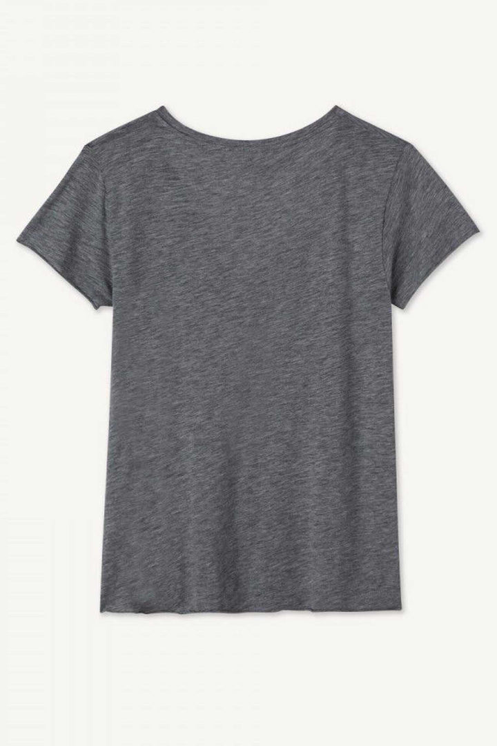 Jacksonville V-Neck SS T-Shirt in Charcoal Melange