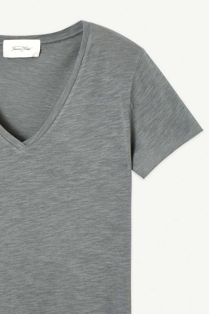 Jacksonville V-Neck SS T-Shirt in Vintage Metal