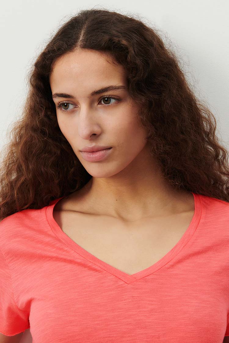 Jacksonville V-Neck SS T-Shirt in Vintage Pink