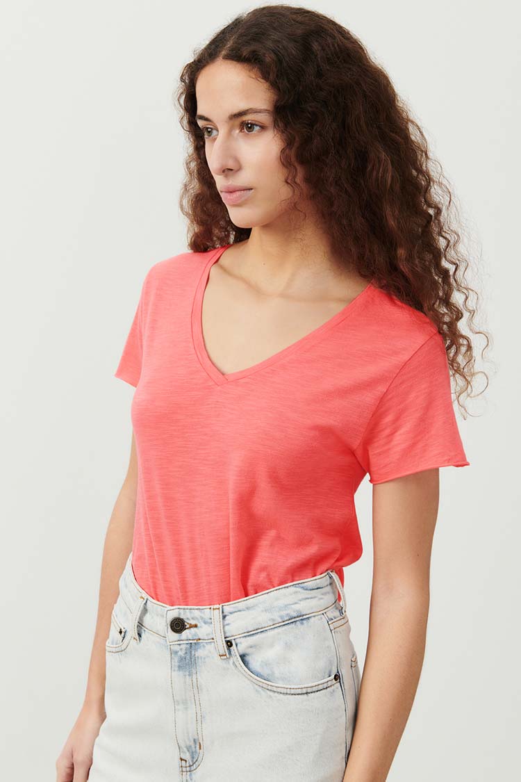 Jacksonville V-Neck SS T-Shirt in Vintage Pink