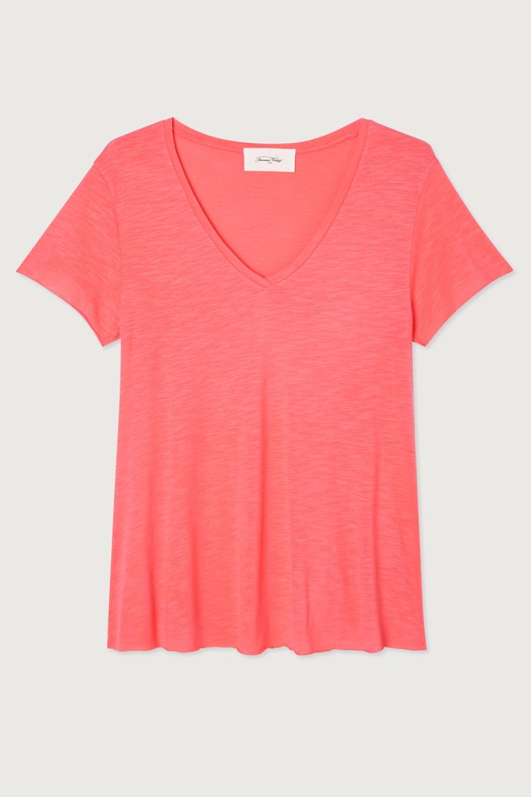 Jacksonville V-Neck SS T-Shirt in Vintage Pink
