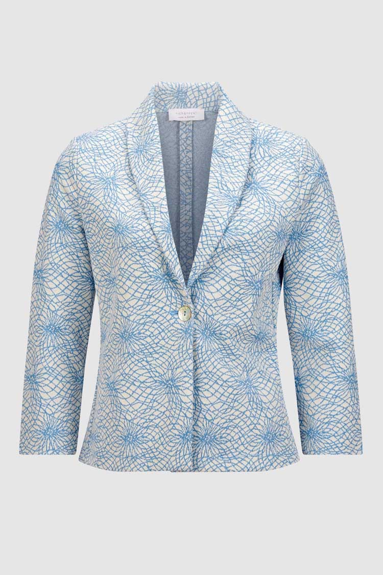 Jacquard Blazer w Shawl Collar in Blue