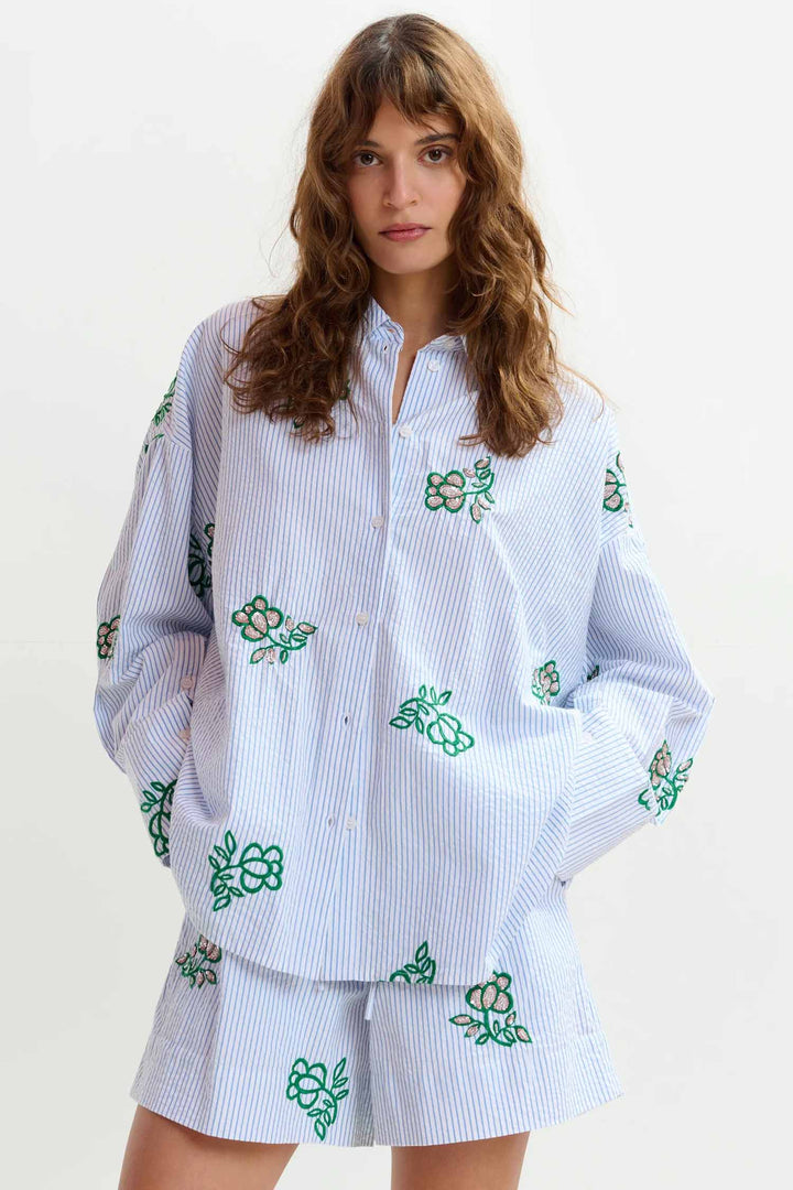 Jalinki Overboard Shirt in Off White