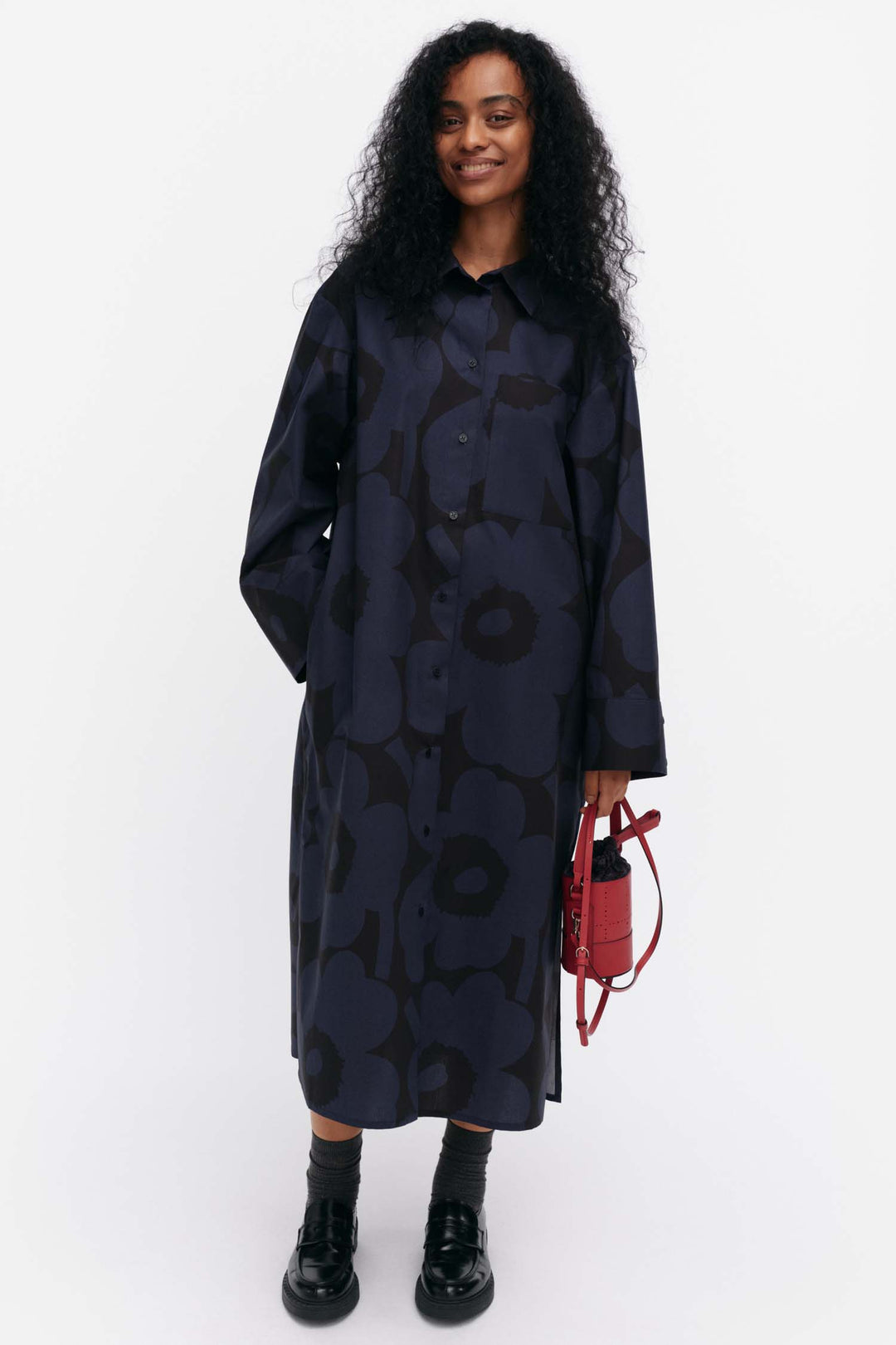 Jälki Unikko Indigo Shirt Dress