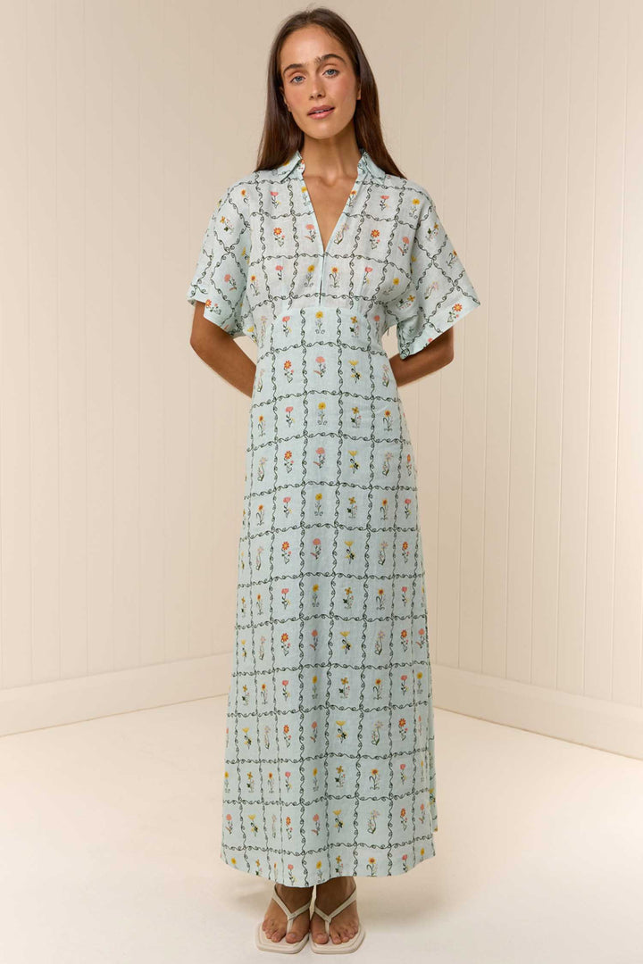 Jasmine Dress in Calypso Tile