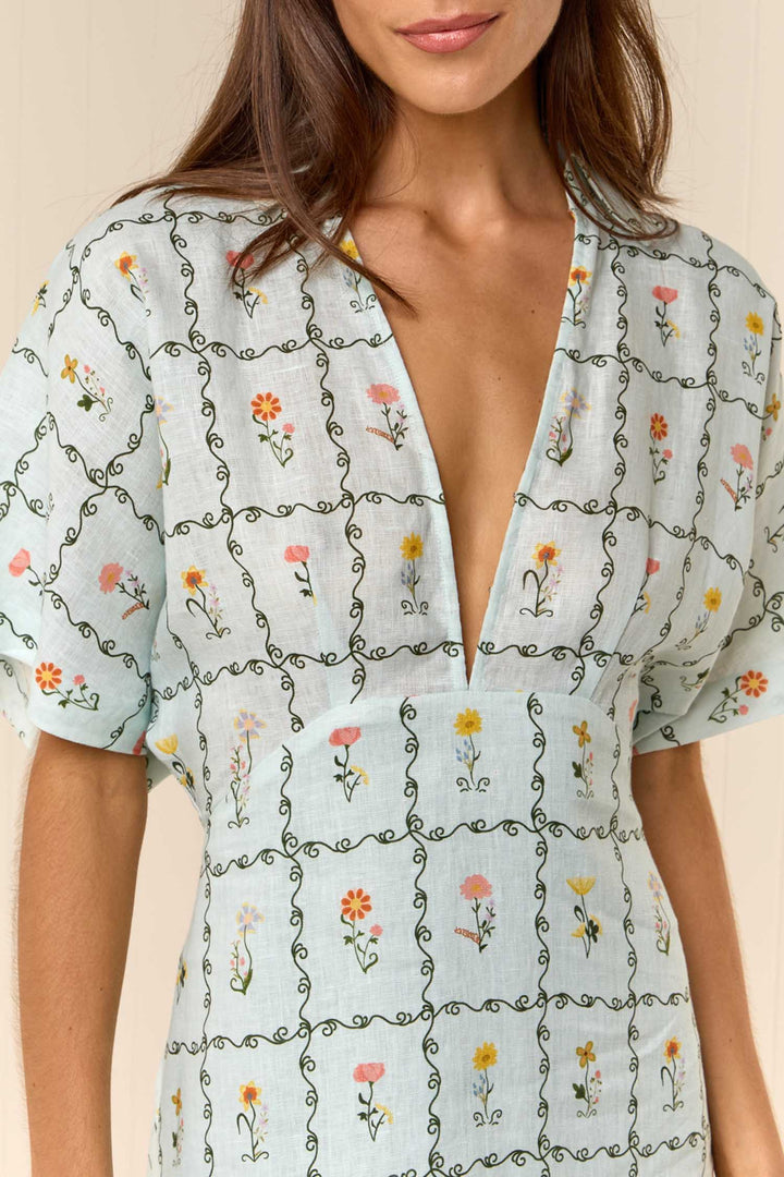 Jasmine Dress in Calypso Tile