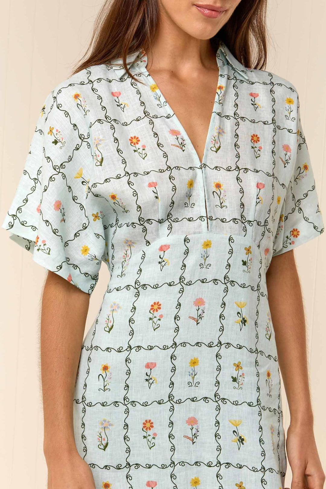Jasmine Dress in Calypso Tile