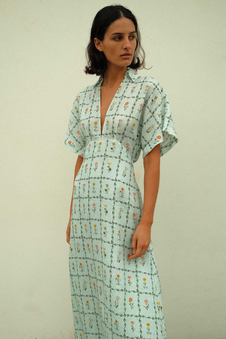 Jasmine Dress in Calypso Tile