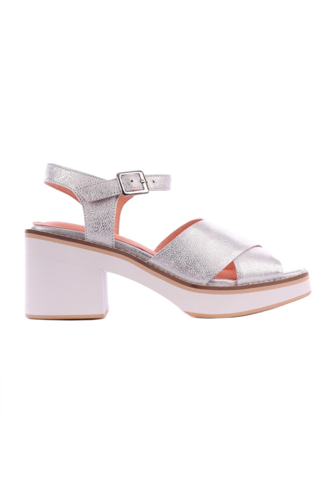 Jemi Wash Leather Sandals in Silver