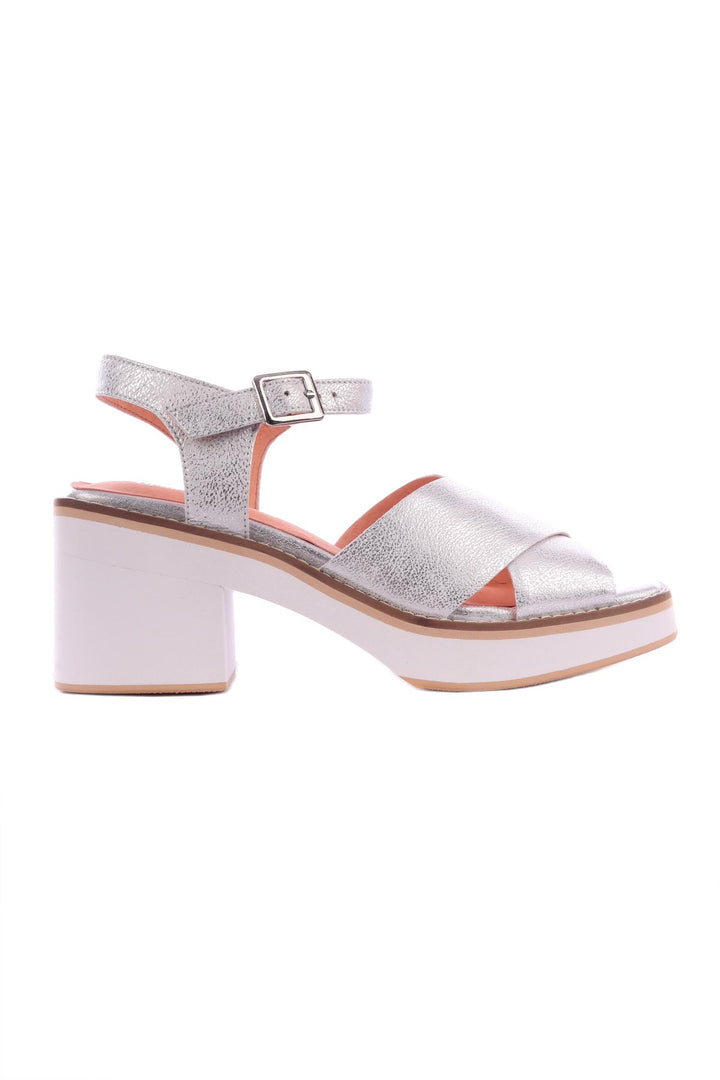 Jemi Wash Leather Sandals in Silver