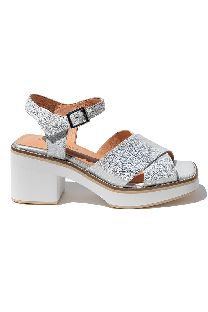 Jemi Wash Leather Sandals in Silver