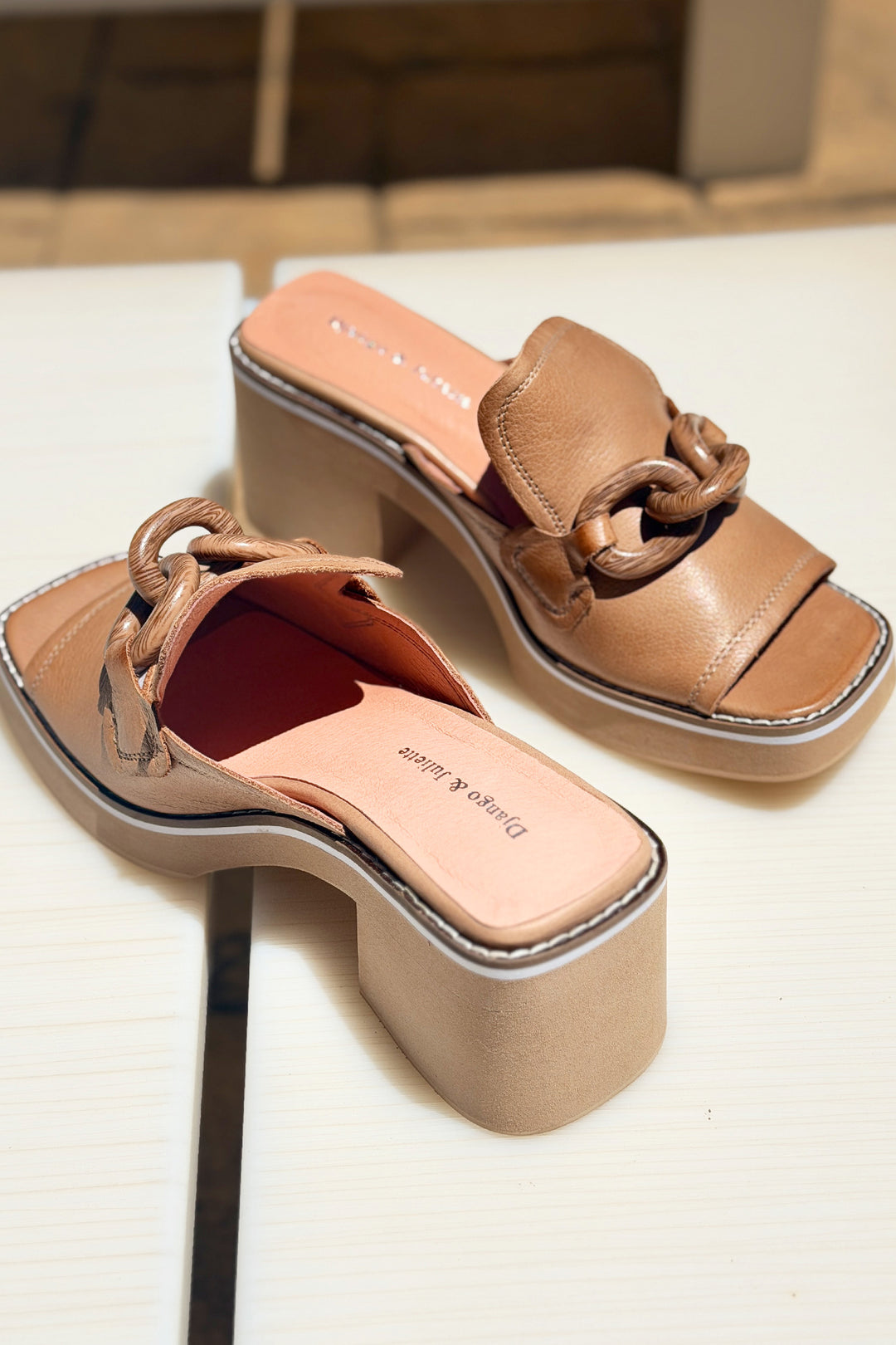 Jennys Leather Sandals in Tan