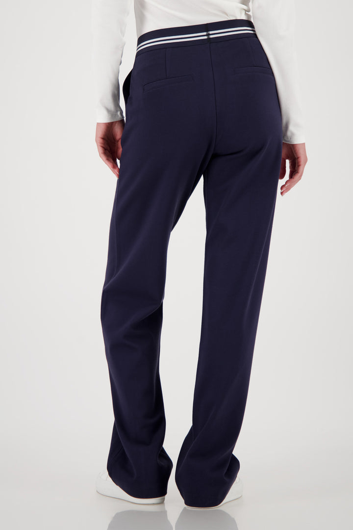 Jersey Rib Pants w Elastic Waist in Marine