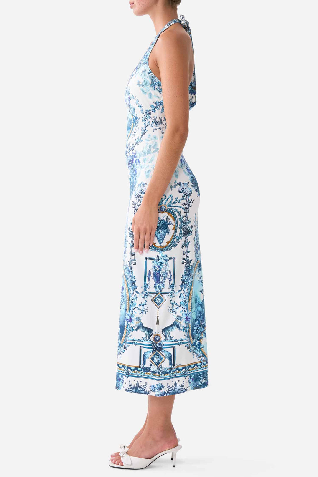 Jersey Halter Dress in The Porcelain Parlour