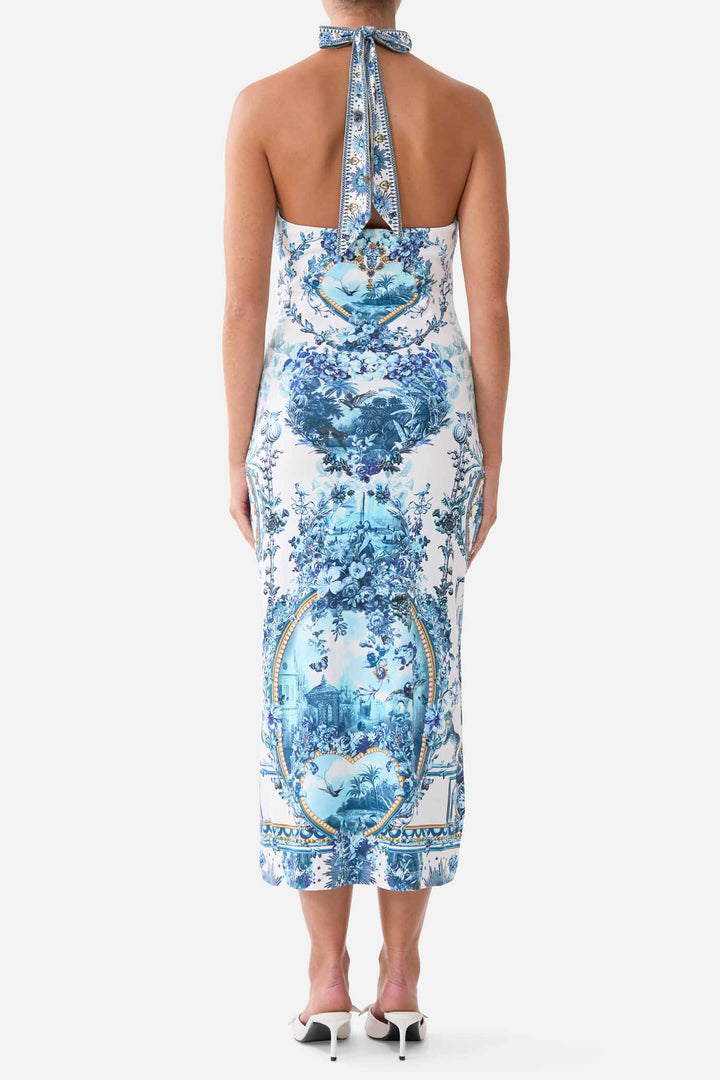 Jersey Halter Dress in The Porcelain Parlour