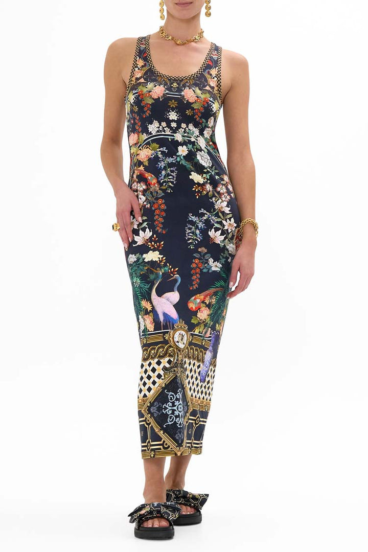 Jersey Scoop Neck Tank Dress In Palacio Poetry