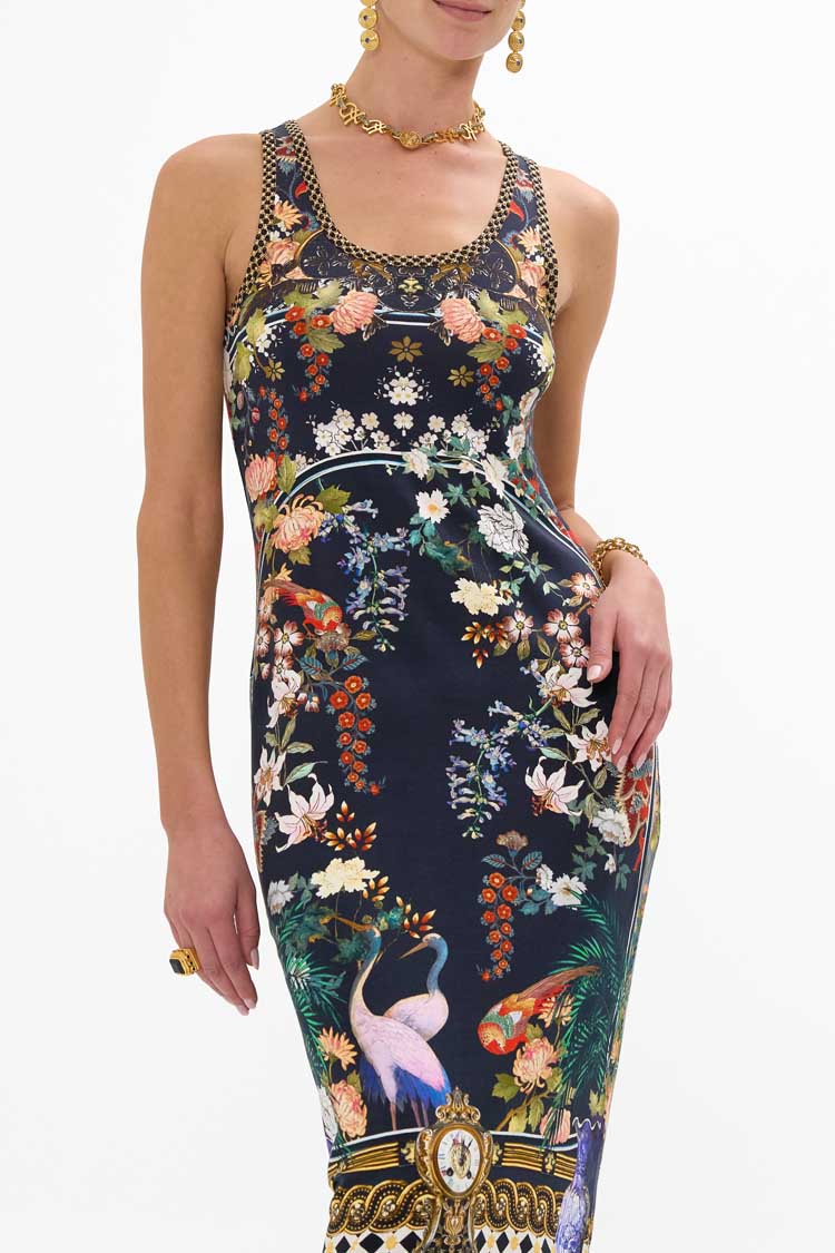Jersey Scoop Neck Tank Dress In Palacio Poetry