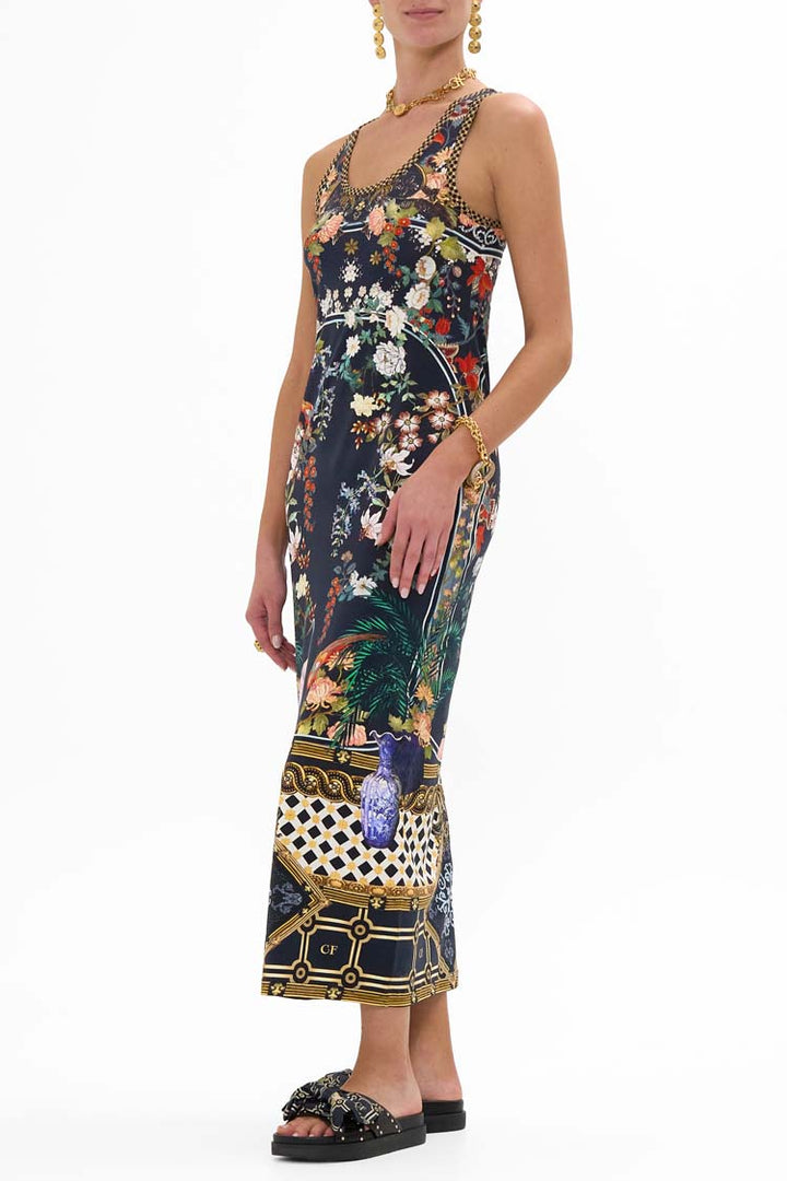 Jersey Scoop Neck Tank Dress In Palacio Poetry