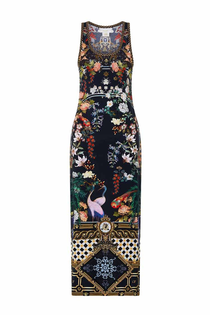Jersey Scoop Neck Tank Dress In Palacio Poetry
