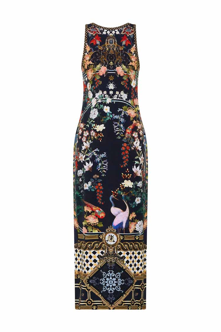 Jersey Scoop Neck Tank Dress In Palacio Poetry
