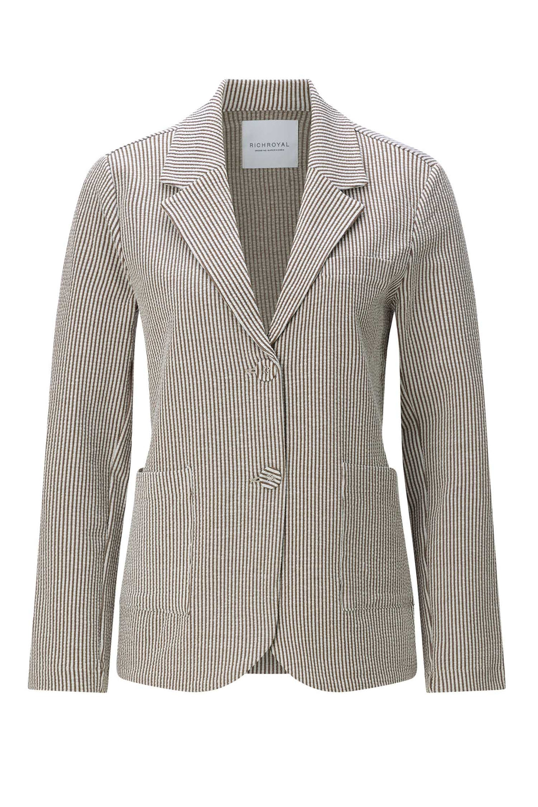 Jersey Seersucker Blazer in Coconut Bark