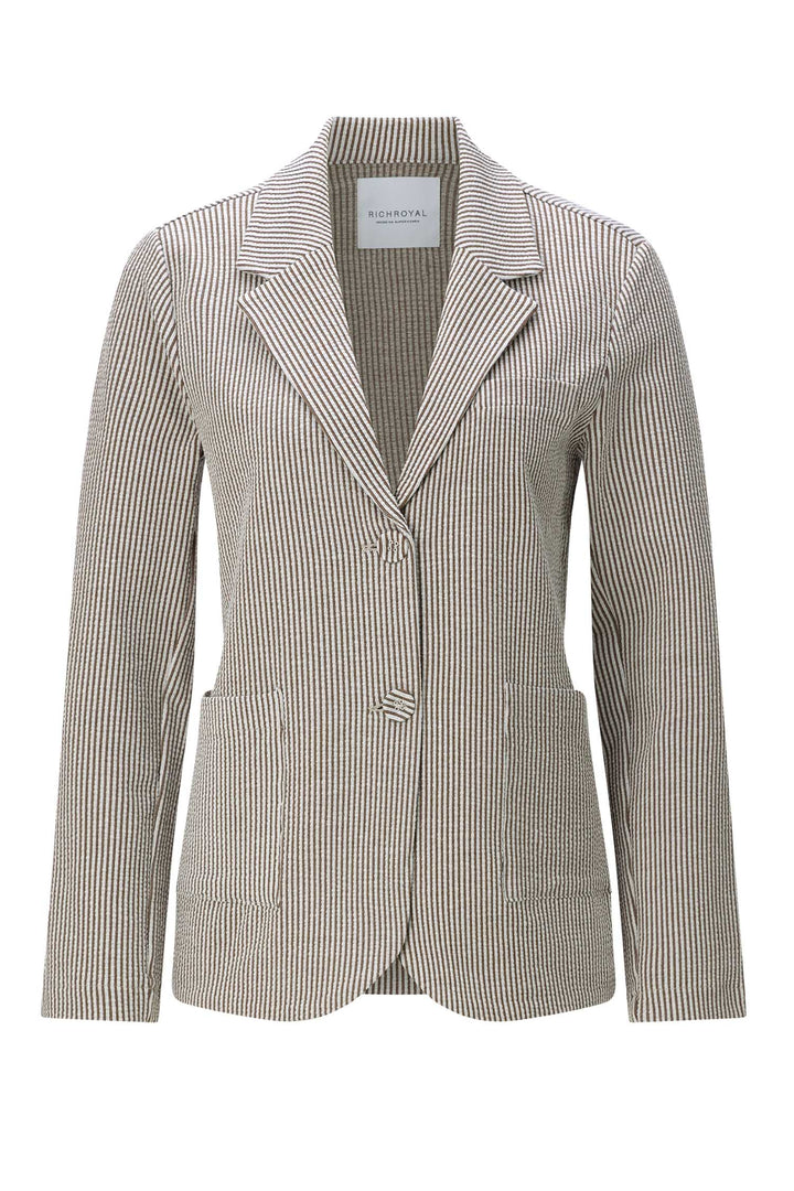 Jersey Seersucker Blazer in Coconut Bark