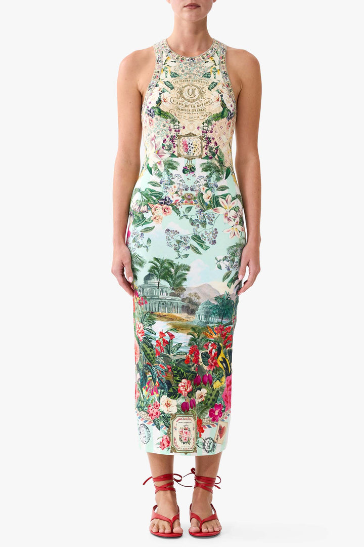 Jersey Tank Dress in La Belle Botanique