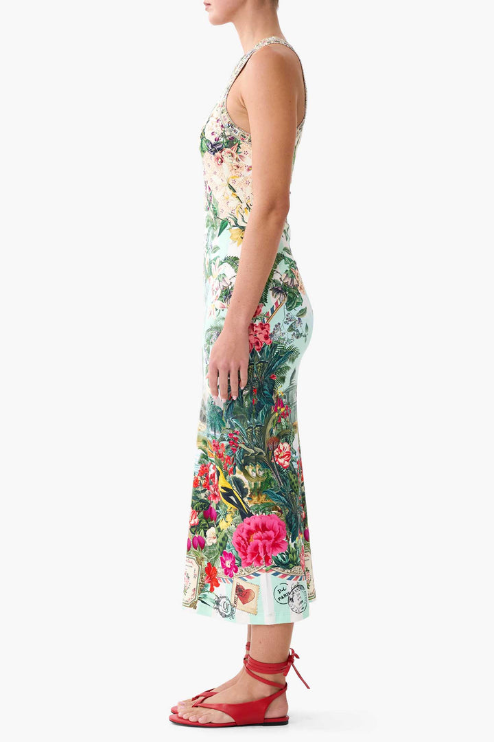 Jersey Tank Dress in La Belle Botanique