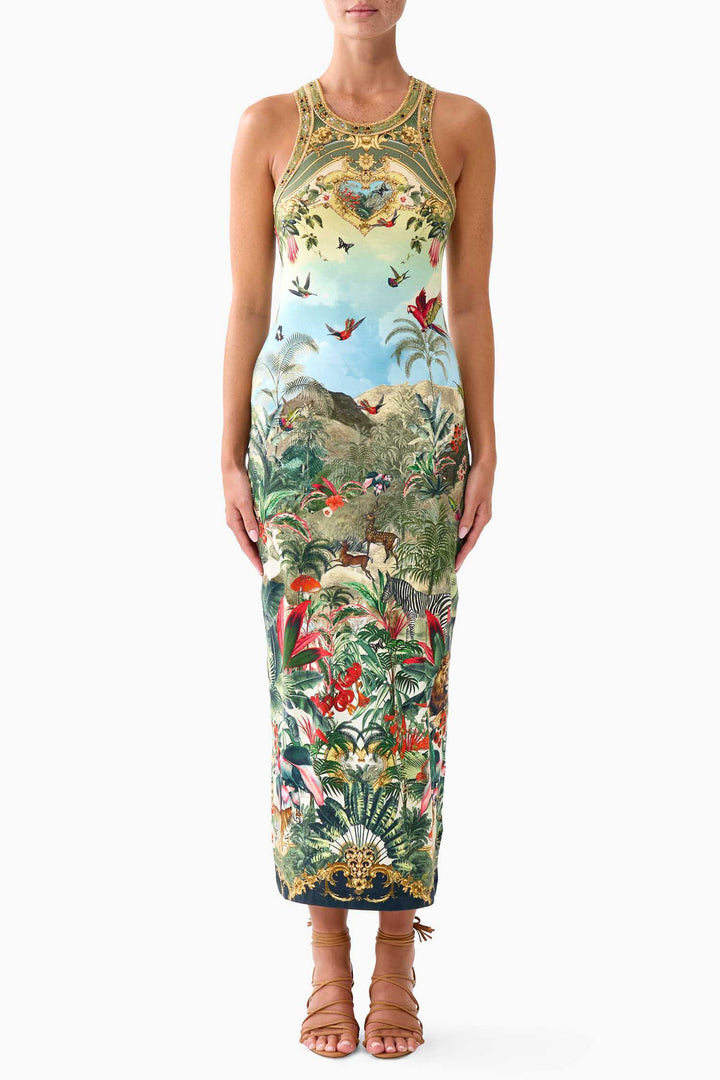 Jersey Tank Dress in Wanderlust Empire