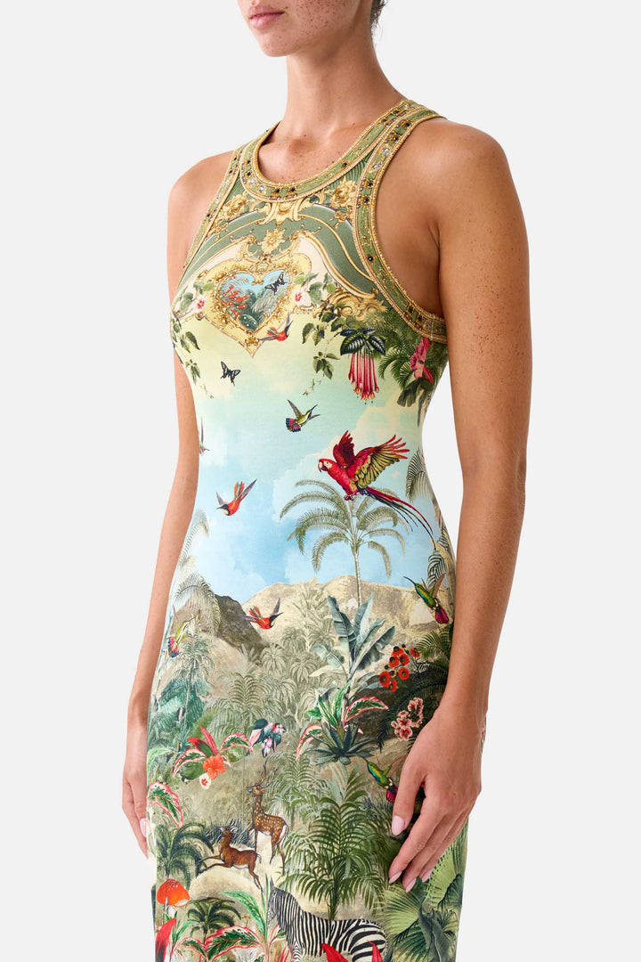 Jersey Tank Dress in Wanderlust Empire
