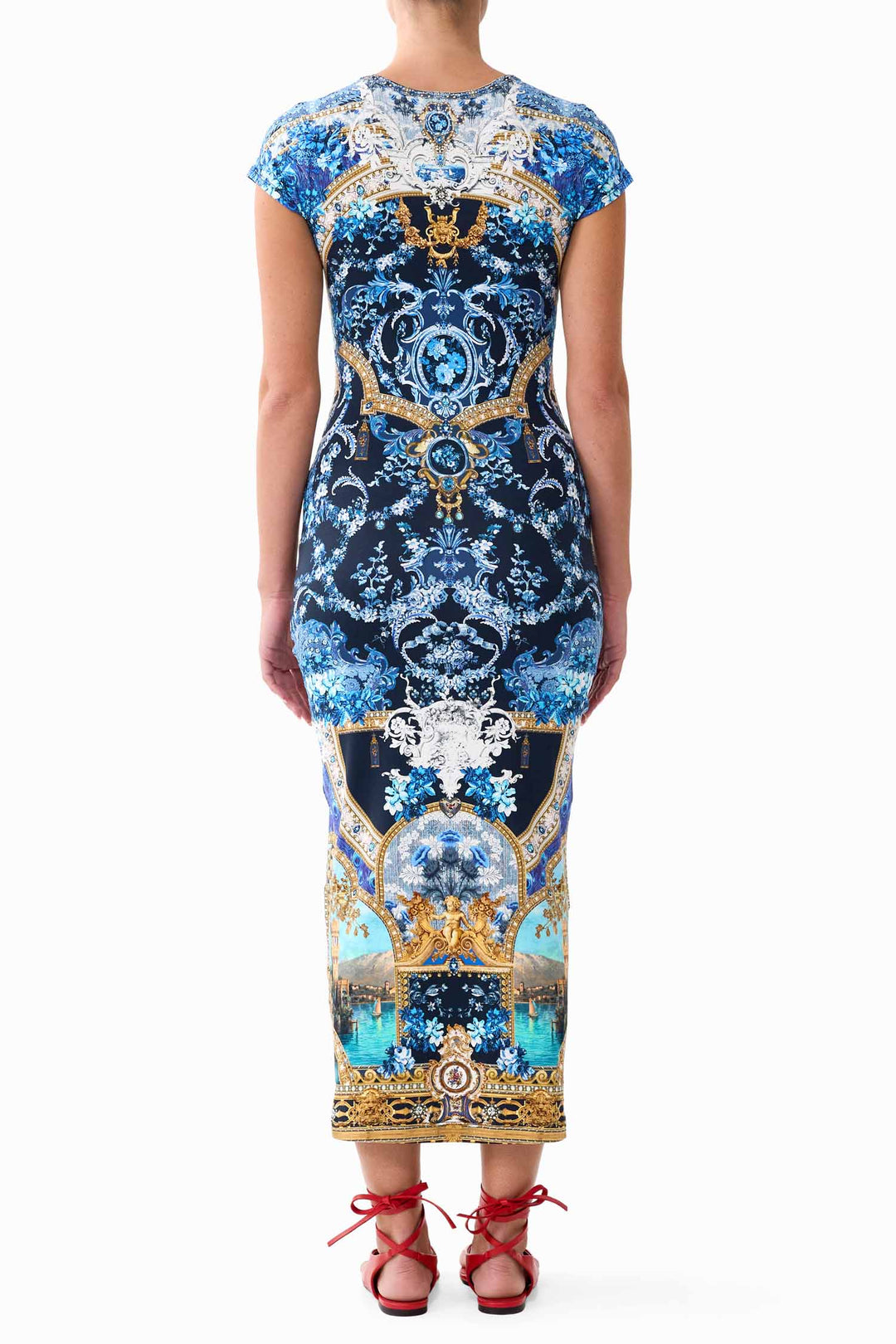 Jersey Tank Dress with Cap Sleeves in Sweet Sacre Bleu