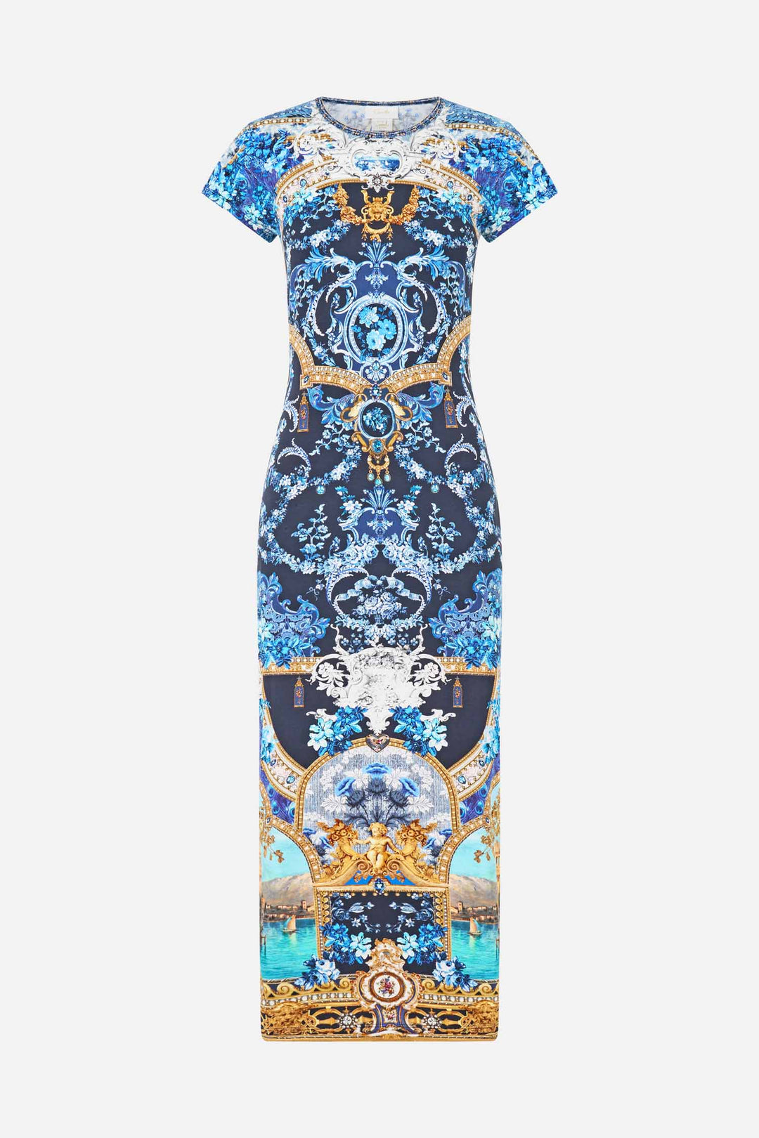 Jersey Tank Dress with Cap Sleeves in Sweet Sacre Bleu